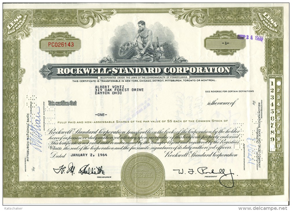 Rockwell Standard Corporation Usa - P - R