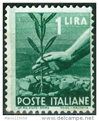 ITALIA, ITALY, ITALIE, REPUBBLICA, SERIE DEMOCRATICA, 1945, FRANCOBOLLO USATO, Scott 468, YT 488, Un 550 - 1946-60: Usati