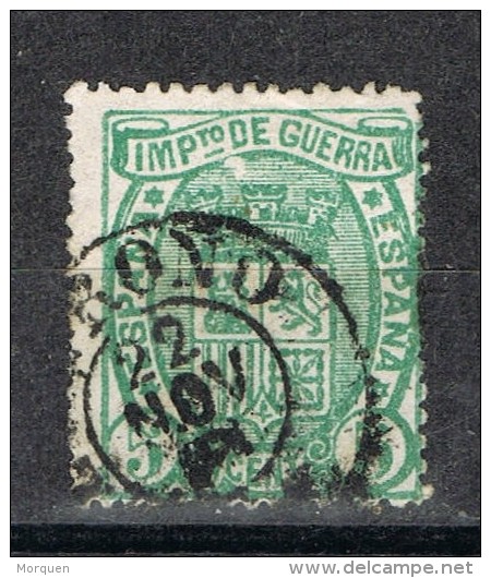 Sello 5 Cts Impuesto Guerra 1875, Fechador LOGROÑO, Num 154 º - Kriegssteuermarken