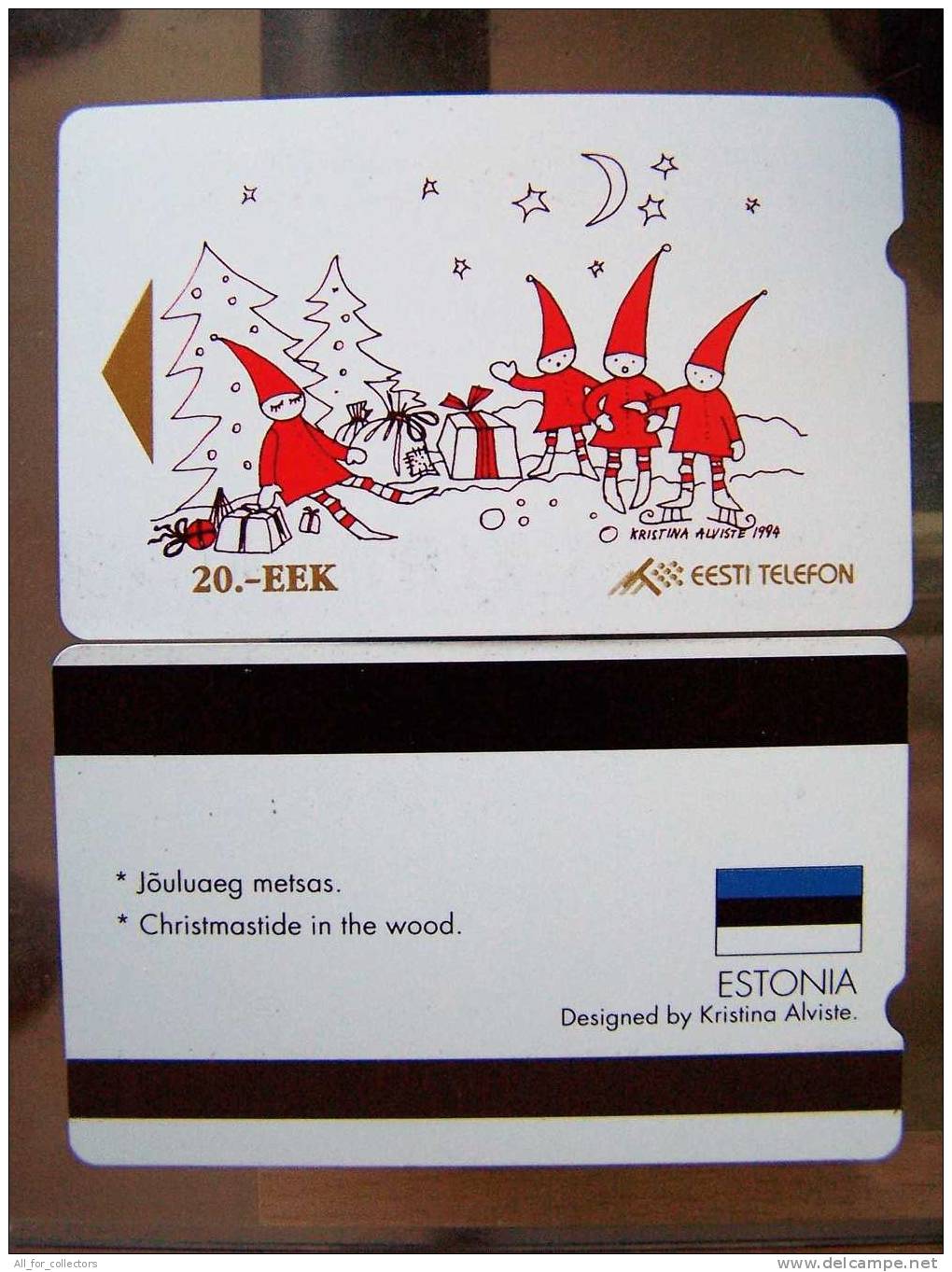 Alcatel Magnetic CHRISTMAS Carte From Estonie Estland Phone Card 1995 Tirage 13.000 - Estland