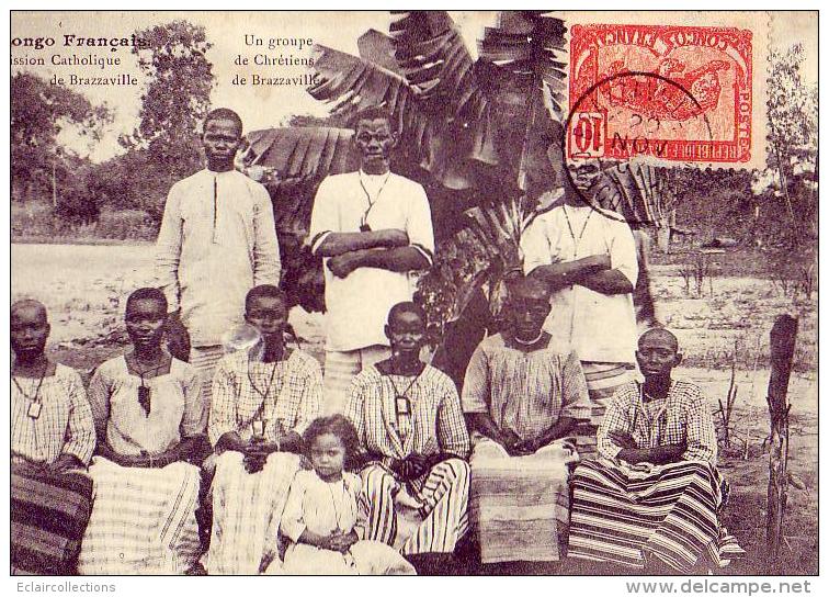 Congo  Français  Brazzaville  Mission Catholique   Un Groupe De Chrétiens - Brazzaville