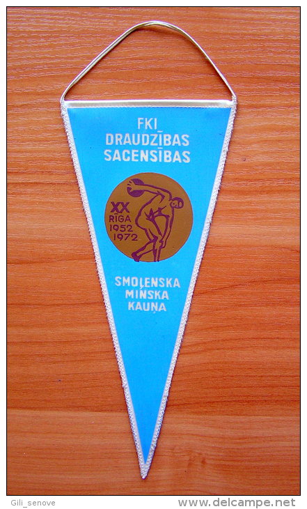 1972 USSR Riga Friendly Athletics Match Pennant - Athletics