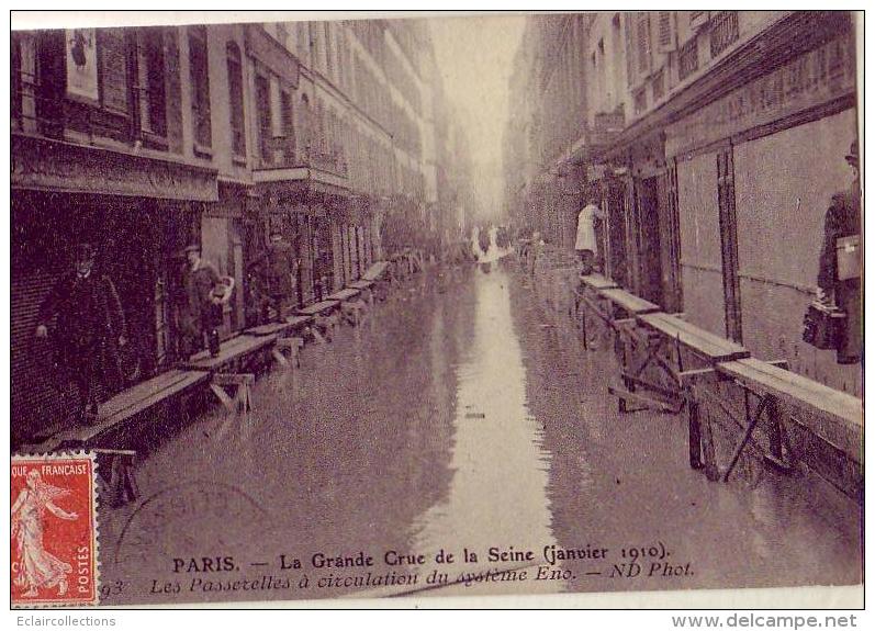 Paris   Inondations De 1910   Passerelles De Ciculation Système Eno - De Overstroming Van 1910