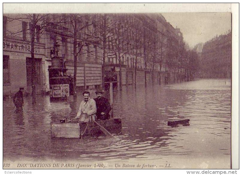 Paris   Inondations De 1910   Bateau De Fortune - Inondations De 1910