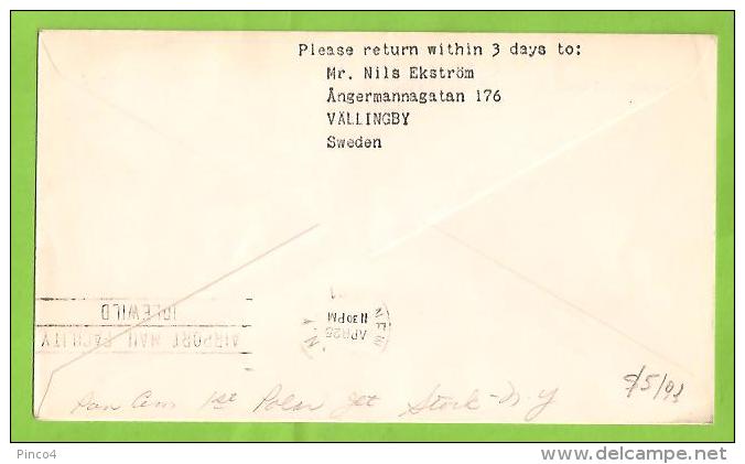FINLANDIA SUOMI FINLAND BUSTA VIA POLARE FIRST FLIGHT PAN AM JET AIR MAIL HELSINKI - NEW YORK 25-4-1961 - Cartas & Documentos