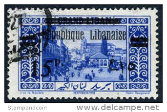 Franch Grand Lebanon #84a (Type II) Used Overprinted On Provisional Issue From 1927 - Gebraucht