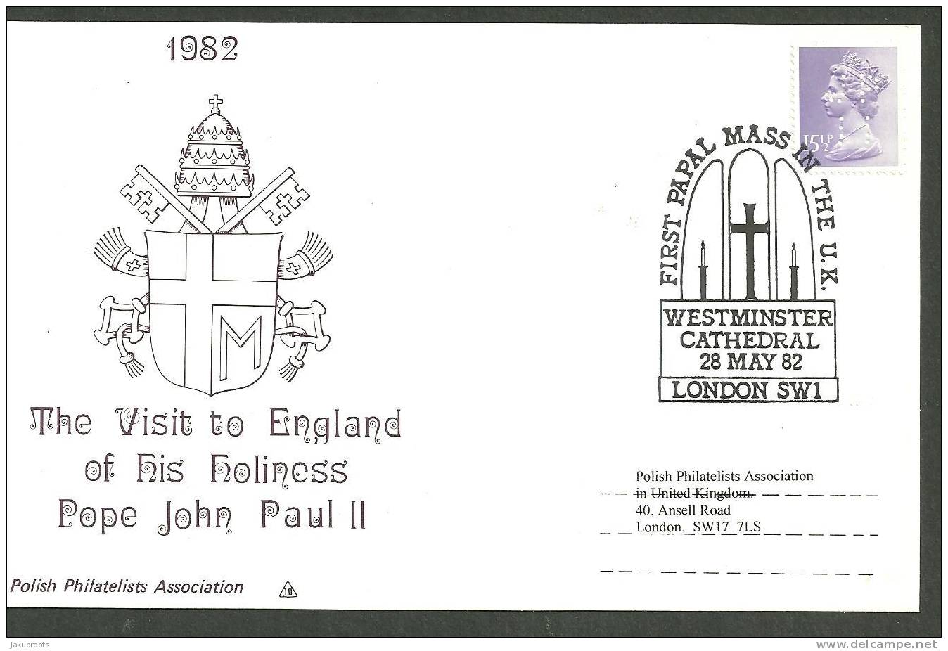 SPECIAL SOUVENIR  POSTCARD ,  POPE  JOHN  PAUL II  VISIT TO GREAT  BRITAIN  IN 1982. - Autres & Non Classés