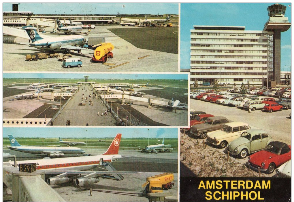 AMSTERDAM SCHIPHOL, POSTED 1969 POSTCARD - Altri & Non Classificati