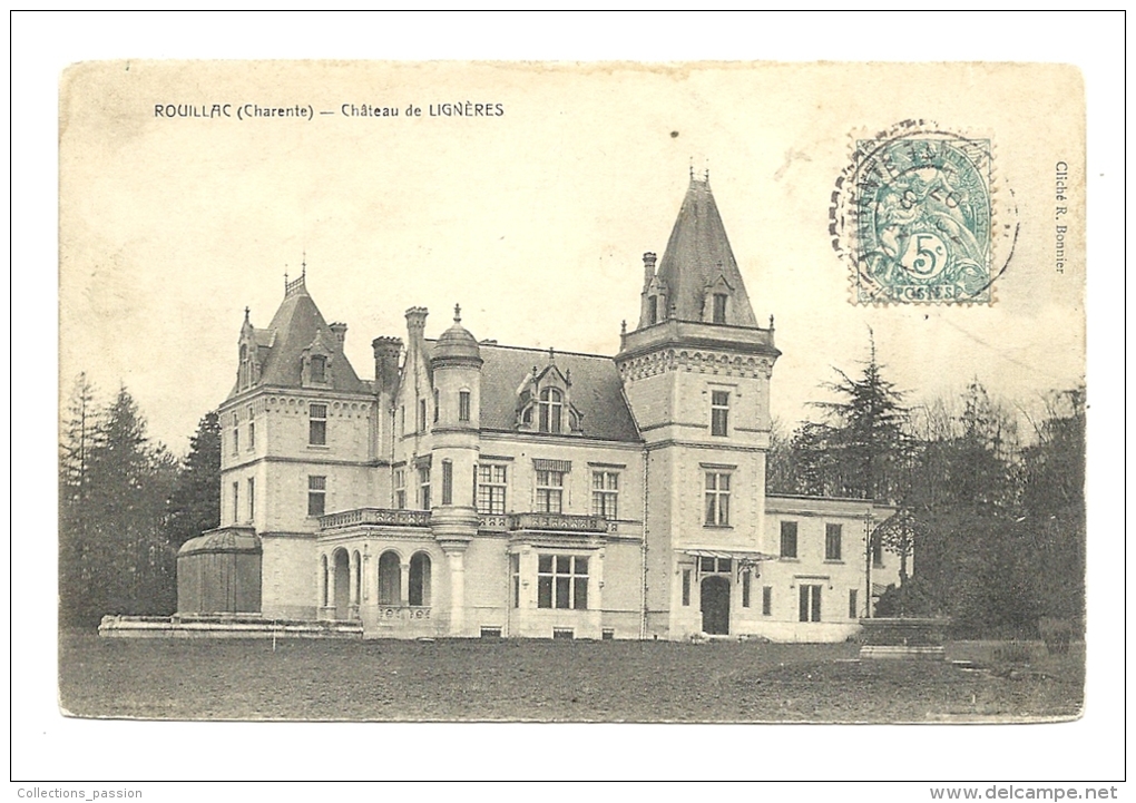 Cp, 16,  Rouillac, Château De Lignères, Voyagée - Rouillac