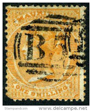 Mauritius #30 Used 1sh Buff Victoria From 1862 - Mauricio (...-1967)