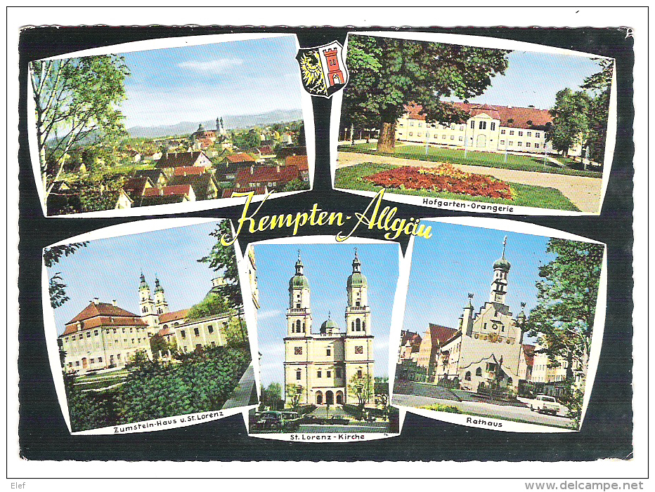 KEMPTEN ALLGÄU, Bayern: Mehrseite;Hofgarten Orangerie,Rathaus,Zumstein-Haus, St. Lorenz Kirche; Cachet Festwoche, 1967, - Kempten