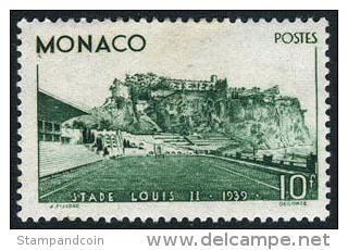 Monaco #176 Mint Hinged Louis II Stadium From 1939 - Neufs