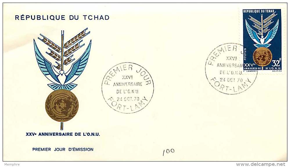 1970  25è Anniversaire De L'ONU  FDC - Chad (1960-...)