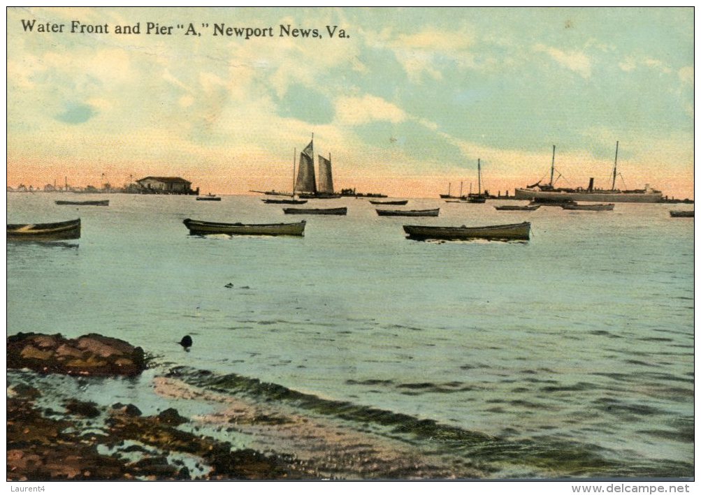 (310) Very Old Postcard - Carte Ancienne - USA - Newport Water Front - Newport News