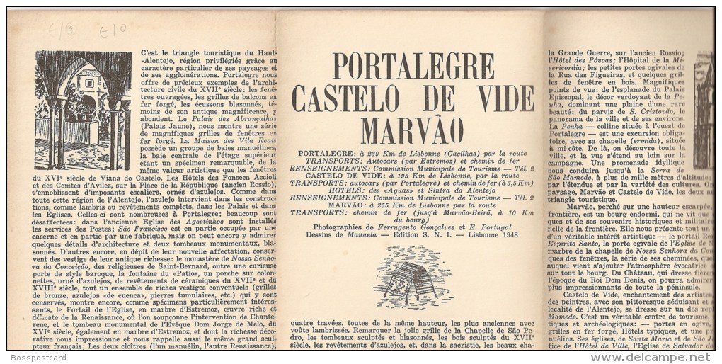 Portalegre - Castelo De Vide - Marvão - Brochura (3 Scans) - Zeitungen & Zeitschriften