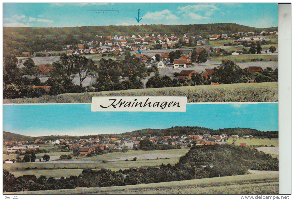 3063 OBERNKIRCHEN - KRAINHAGEN, Ortsansichten, Handcoloriert 1971 - Schaumburg