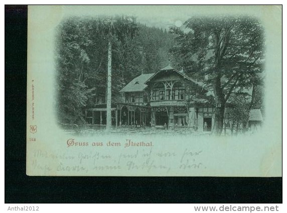 Litho Gruss Aus Dem Ilsethal Harz Blaustich Haus Um 1910 - Ilsenburg