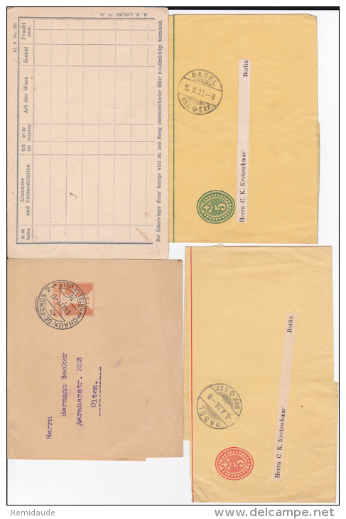 SUISSE - 11 ENTIERS POSTAUX Dont 1 CARTE De SERVICE CHEMINS DE FER + 3 BANDES JOURNAUX - Stamped Stationery