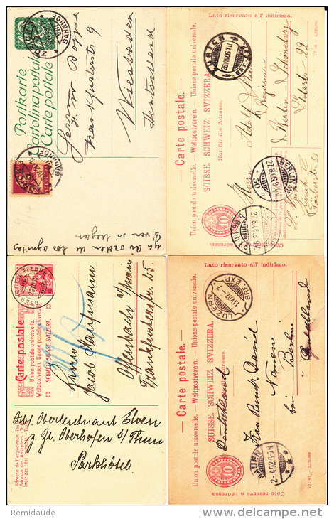 SUISSE - 11 ENTIERS POSTAUX Dont 1 CARTE De SERVICE CHEMINS DE FER + 3 BANDES JOURNAUX - Stamped Stationery