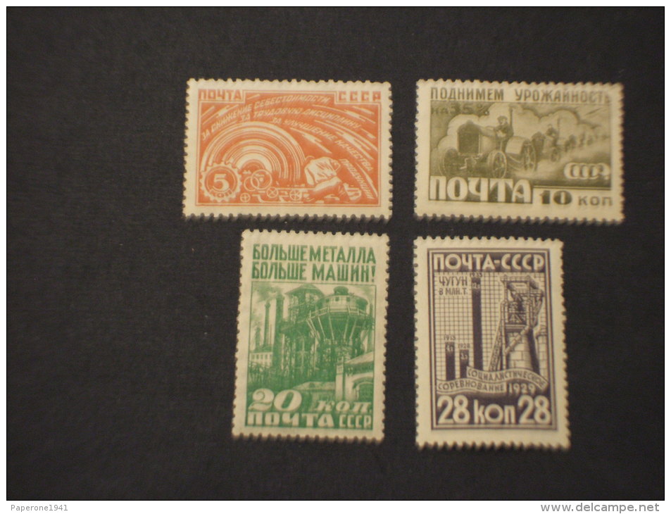 RUSSIA - 1929 PROPAGANDA 4 Valori - NUOVI(+) - TEMATICHE - Unused Stamps