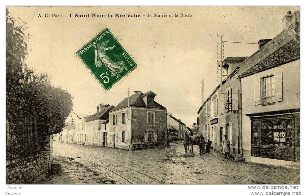 78 - SAINT-NOM-LA-BRETÈCHE - La Mairie Et La Poste - Animée - St. Nom La Breteche
