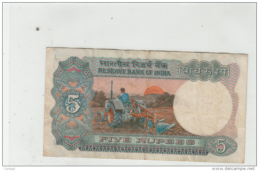 Billets - B887 - Yougoslavie   - Billet 5 Rupees ( Type, Nature, Valeur, état... Voir 2scans) - India