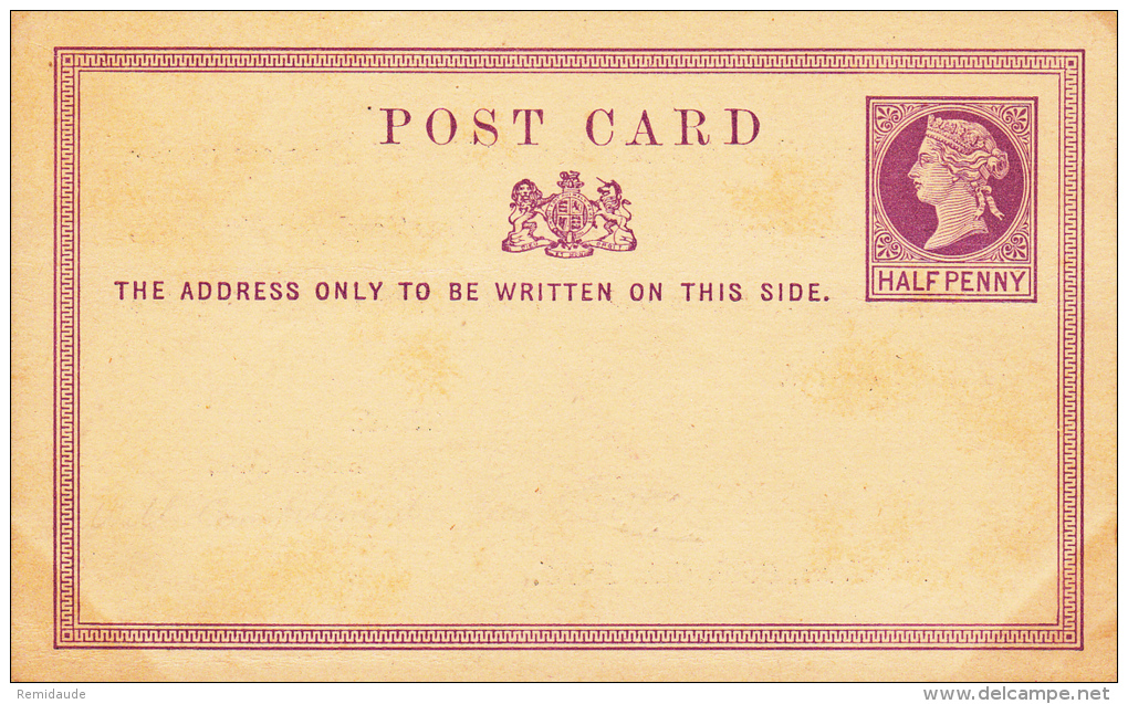 GB - 1875 - CARTE ENTIER POSTAL "VICTORIA" NEUVE Avec REPIQUAGE PRIVE De ABERDEEN (ECOSSE) - Postwaardestukken