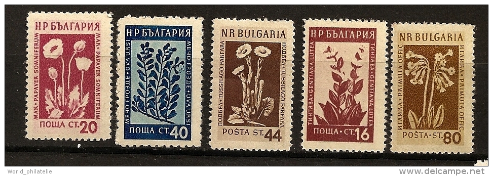 Bulgarie Bulgaria 1953 N° 776 / 81 - 778 ** Fleurs, Santé, Plantes Médicinales, Gentiane, Pavot, Opium, Tabac, Drogue - Cartas & Documentos