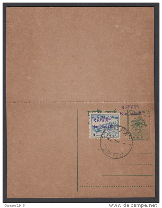 Bangladesh (Liberation)  Handstamp On  Pakistan  5P  Bnana Tree Joint  Postcard 1972   # 48917 Indien Inde - Bangladesch