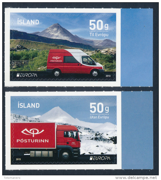 ICELAND/Island EUROPA 2013 "Postal Vehicles" Adh. From Sheets Set Of 2v** - 2013