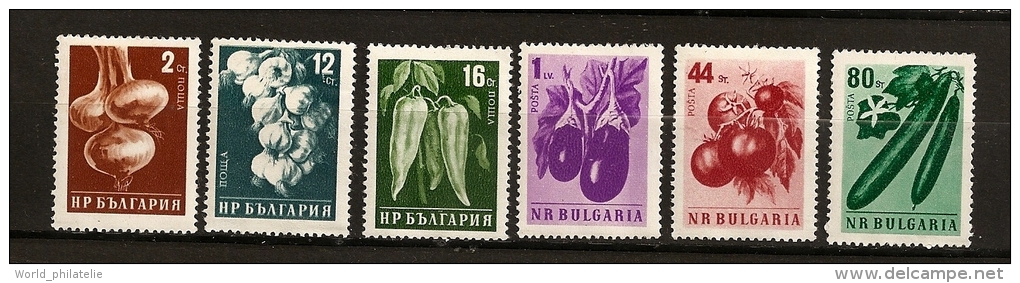 Bulgarie Bulgaria 1958 N° 937 / 42 ** Légumes, Fruit, Oignons, Aulx, Poivrons, Tomates, Courgettes, Aubergines, Ail - Lettres & Documents