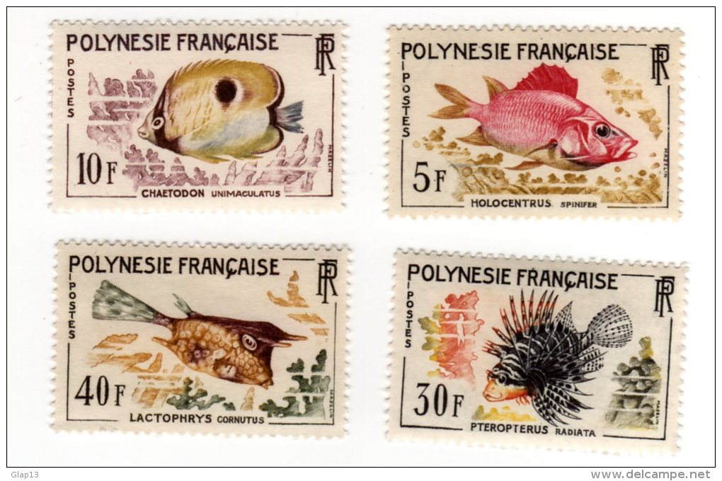 POLYNESIE 1962 TIMBRES N°18/21 NEUFS** POISSONS - Unused Stamps
