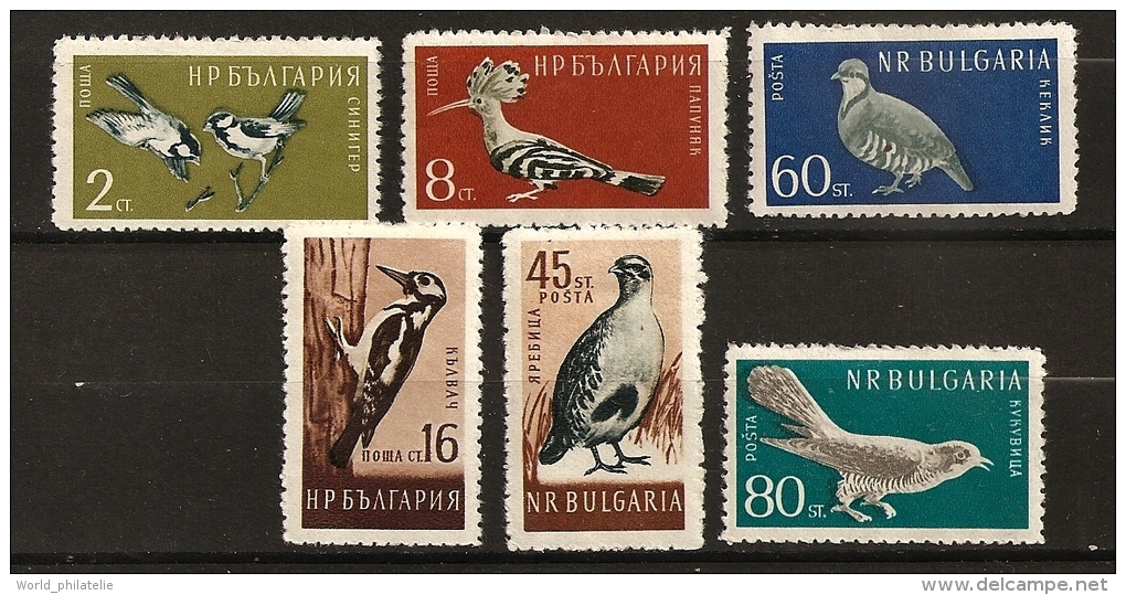 Bulgarie Bulgaria 1959 N° 968 / 73 ** Animaux, Oiseaux, Mésanges, Huppe, Pic Tridactyle, Perdrix Grise, Coucou - Storia Postale