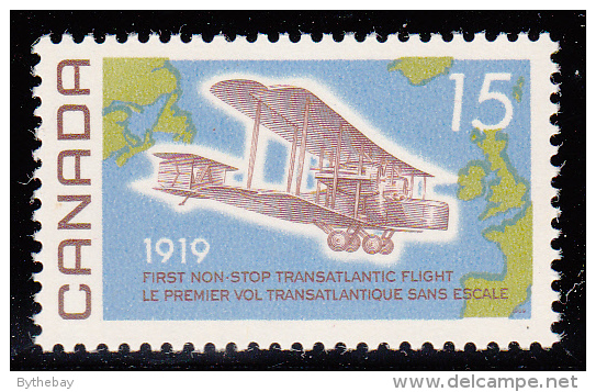 Canada MNH Scott #494 15c Vickers Vimy Over Atlantic Ocean - Alcock-Brown Flight - Neufs