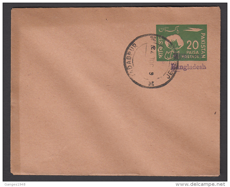 Bangladesh (Liberation)  Handstamp On  Pakistan  20P  Postal Stationary Envelope # 48950 Indien Inde - Bangladesch