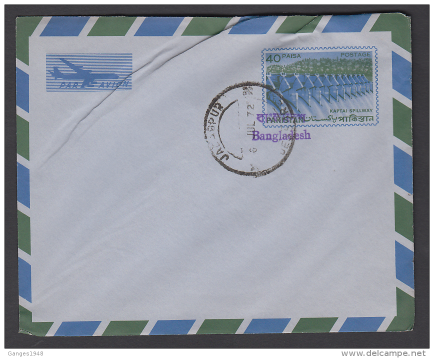 Bangladesh (Liberation)  Handstamp On  Pakistan  40P  Postal Stationary Envelope # 48956 Indien Inde - Bangladesh