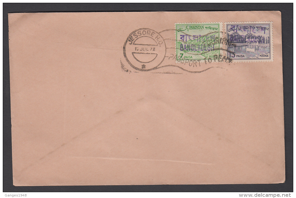 Bangladesh (Liberation)  Handstamp On  Pakistan 1972 Jessore Cover  With  2  Stamps  # 48749 Indien Inde - Bangladesch