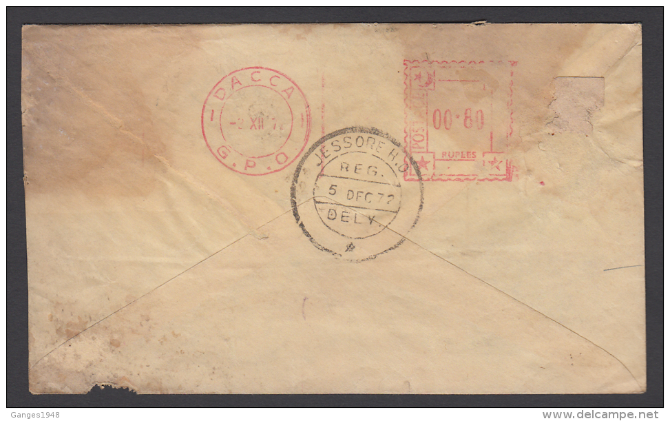 Bangladesh (Liberation)   Pakistan Meter Frank  1972 Dacca Registered Cover  # 48866 Indien Inde - Bangladesh