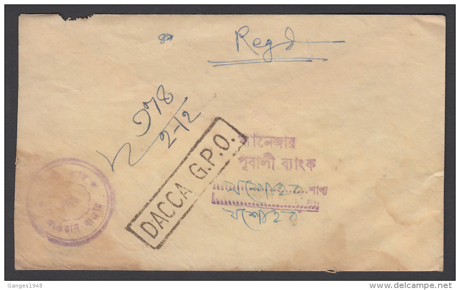 Bangladesh (Liberation)   Pakistan Meter Frank  1972 Dacca Registered Cover  # 48866 Indien Inde - Bangladesh