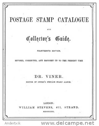 EBook: "Postage Stamp Catalogue And Collectors Guide" By Dr. Viner - Other & Unclassified