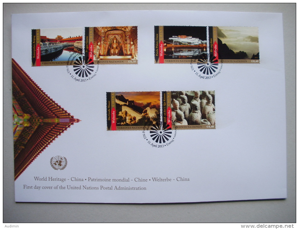 UNO-Wien 770/5 MH/booklet FDC, UNESCO Welterbe: China Aus MH - FDC