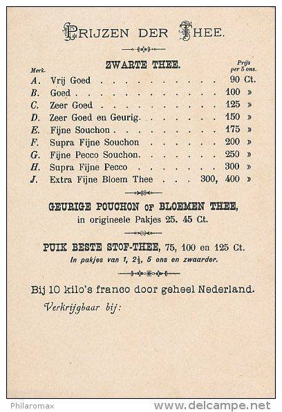 DP00156 - NEDERLAND AMSTERDAM - ADVERTISEMENT VAN VEEN TEA SELLERS - THEEHANDEL - PRICE LIST RR - Amsterdam