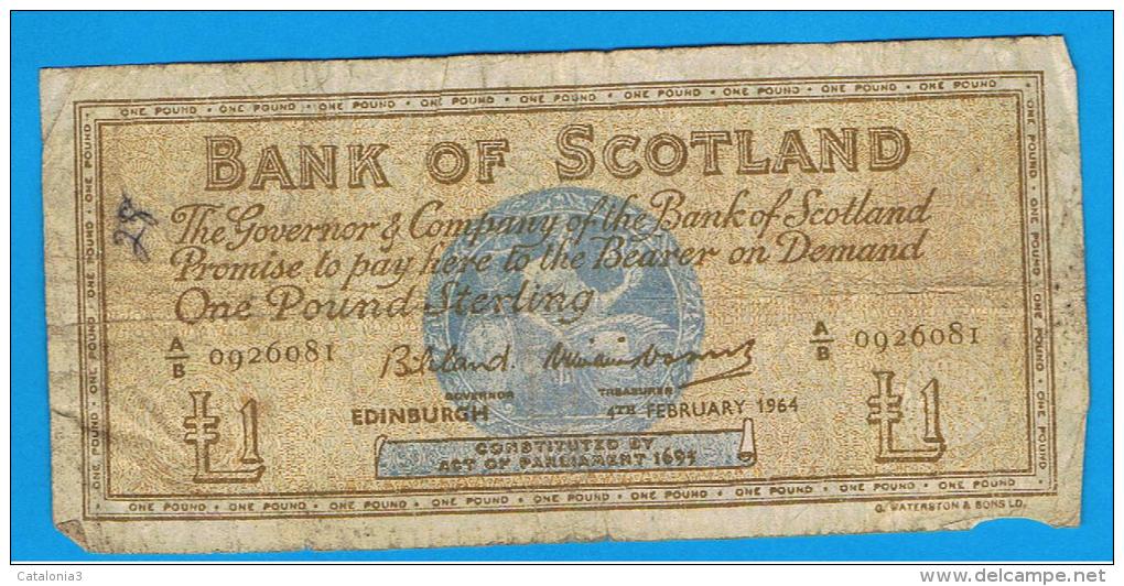 ESCOCIA - Scotland = 1 Pound 1964  P-102 - 1 Pond