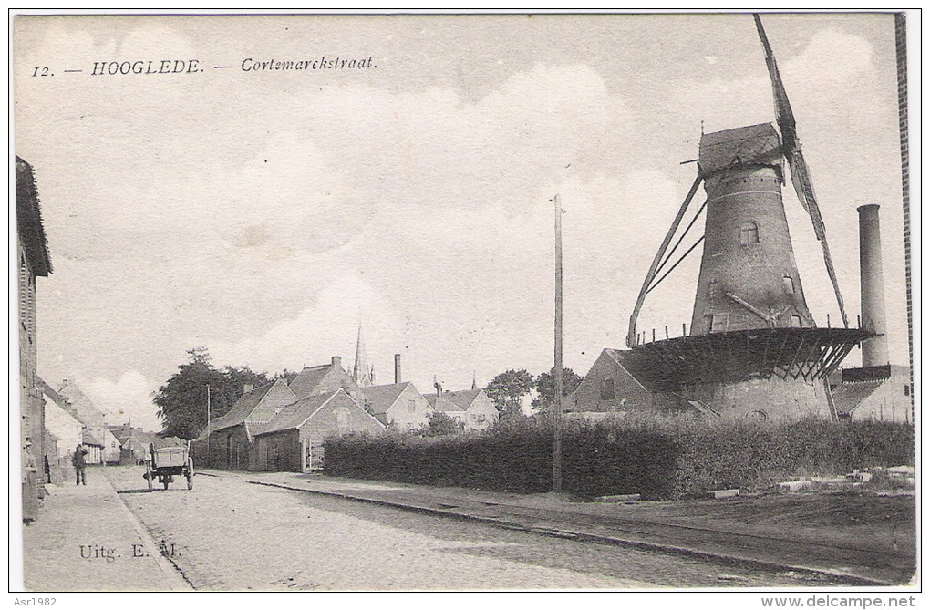 Hooglede : Molen - Windmolen  ( Cortemarckstraat )   . Staat :  Zeer Goed . - Hooglede