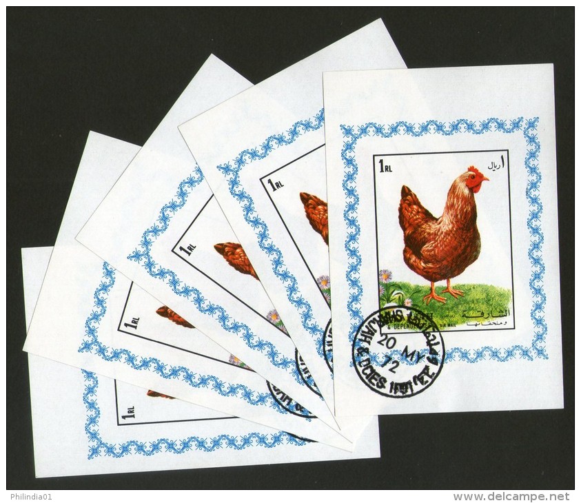 Sharjah - UAE Hen Birds Pet Animals Fauna M/s Cancelled X 5 # 2541 - Coucous, Touracos