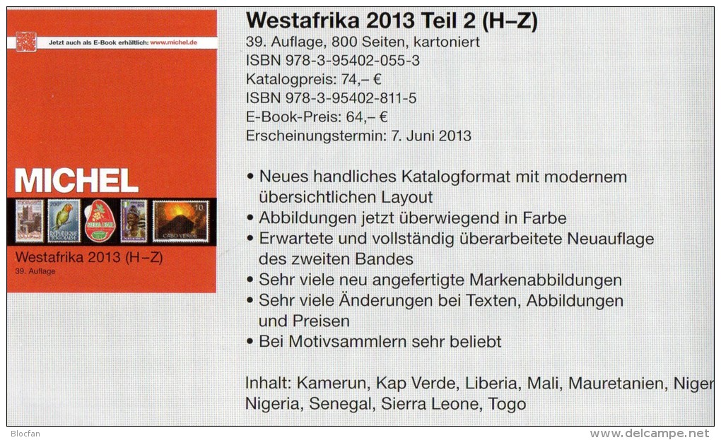 MICHEL West-Africa H-Z Part 5 II Catalogue 2013 New 74€ Kamerun Liberia Mali Senegal Mauretanien Sierra Leone Togo Verde - Other & Unclassified