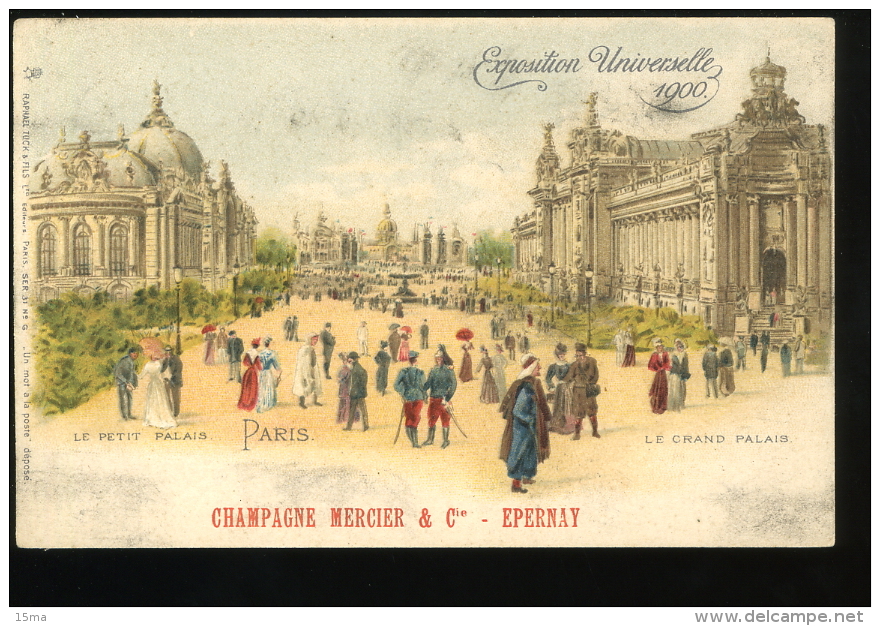 Paris Exposition Universelle De 1900 Le Petit Palais Le Grand Palais Champagne Mercier Epernay Pionnière - Exposiciones