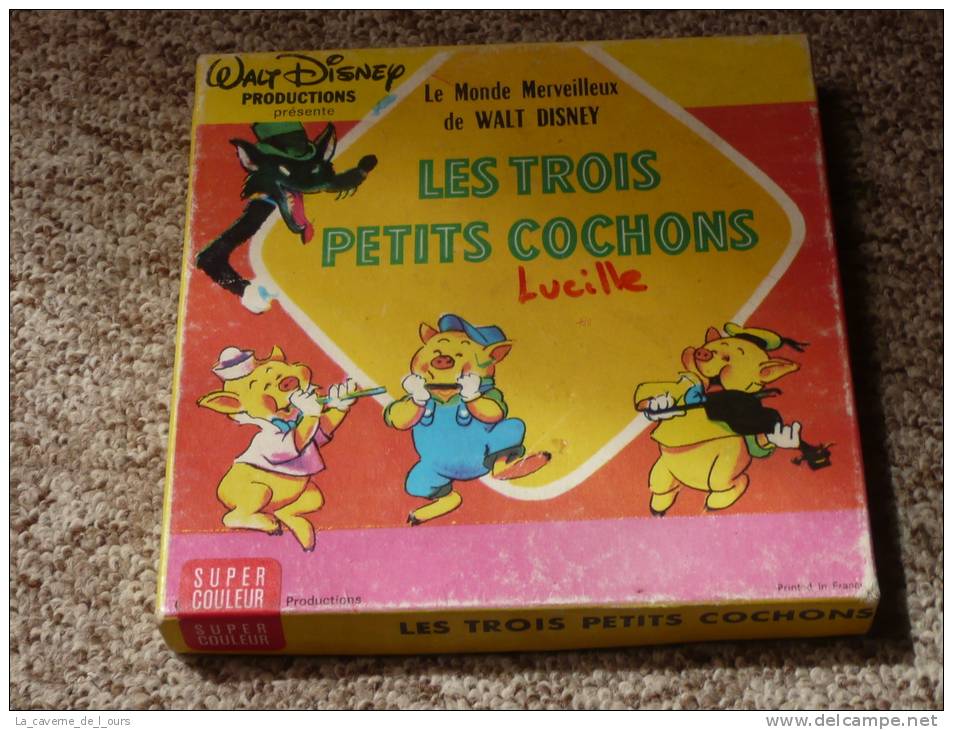 Rare Bobine Film SUPER 8, Dessins Animés "Les Trois 3 Petits Cochons" Walt Disney - Bobines De Films: 35mm - 16mm - 9,5+8+S8mm