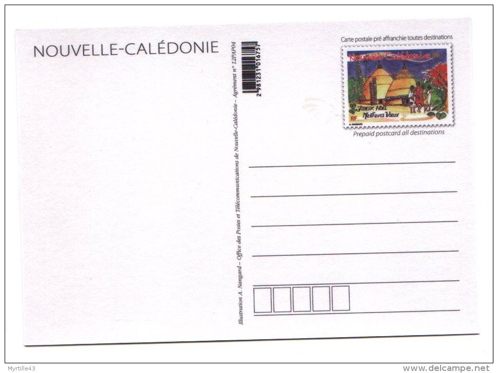 Nouvelle Calédonie Entier Postal PAP Pret à Poster : 2012 : Joyeux Noel Et Meilleurs Voeux - Entiers Postaux