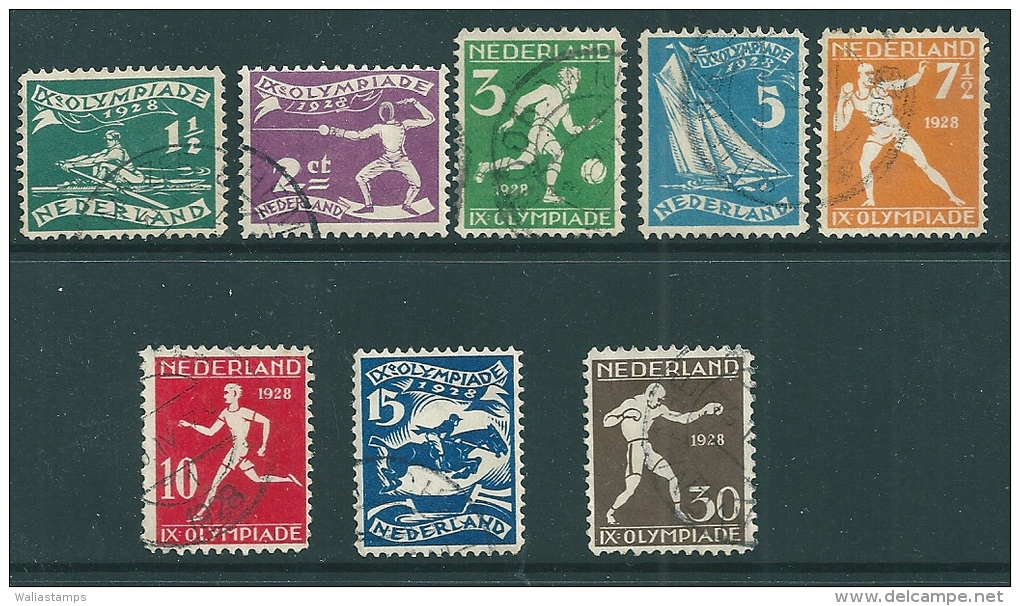 Netherlands 1928 SG 363-370 Used - Unused Stamps